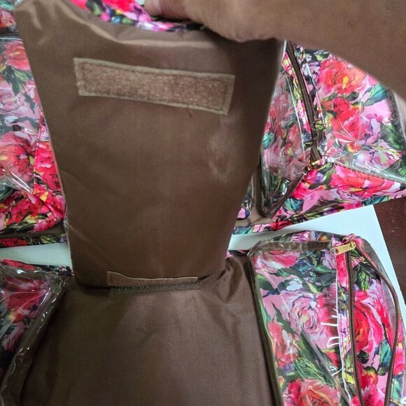 Joy Mangano Lot Of 2 Toiletry Storage Fold up Hook & Loop Zip Closure - Picture 6 of 7